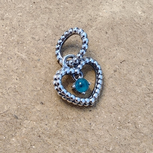 Pandora Rainforest Green Beaded Heart Dangle Charm - Picture 2 of 7